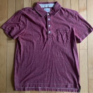 Billy Reid Red Heathered Polo Shirt size S